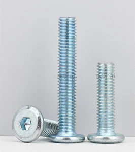 M6 M8 Galvanized Steel Furniture Connector Bolts Hex FLAT HEAD Allen Screws - Picture 1 of 12