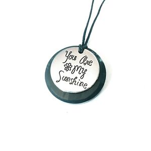 Shungite Love Pendant Affirmation Anniversary Necklace "You Are My Sunshine"