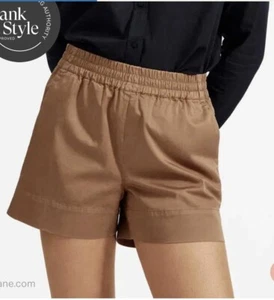 Everlane The Easy Short Gr. 2 braun khaki Pull On Gummibund Baumwolle Freizeit - Bild 1 von 10