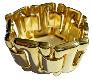 breites Armband große Glieder 18,5 cm mit Klappverschluß gold NEU + TOP - Bild 1 von 6