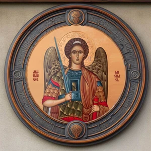 30cm Metal Wall Plaque Orthodox Icon Archangel Saint Michael Ornament Angel Art - Picture 1 of 7