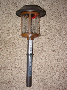 Hampton Bay 14 Lumens Pathway Solar Black LED Metal Glass Landscape Light! - Picture 1 of 3