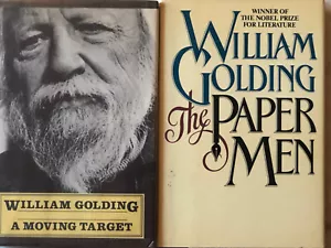 WILLIAM GOLDING 2 BOOKS THE PAPER MEN & A MOVING TARGET HARDCOVER 1ST PRINTING - Foto 1 di 1