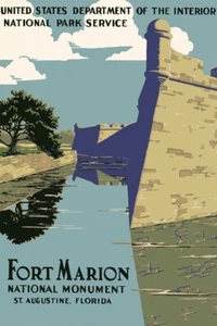 1930s Fort Marion National Monument Vintage Wpa Travel Wall Art - POSTER 20"x30" - Picture 1 of 3