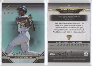 2021 Topps Triple Threads Aquamarine /150 Rickey Henderson #58 HOF