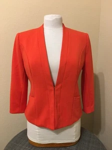 Chaqueta corta manga 3/4 sin cuello naranja Premise mezcla poliéster talla S - Imagen 1 de 7
