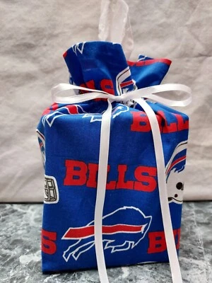 NFL Buffalo Bills на синей хлопчатобумажной ткани, ручной работы, квадратный тканевый чехол для коробки - Изображение 1 из 2