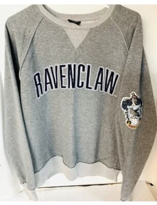 Harry Potter Sweatshirt Adult Medium Gray Ravenclaw Crest Universal Studios - Picture 1 of 5