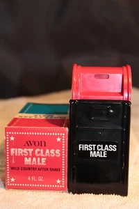 AVON DECANTER FIRST CLASS MALE WILD COUNTRY AFTER SHAVE 4 OZ FULL WITH BOX - Picture 1 of 2