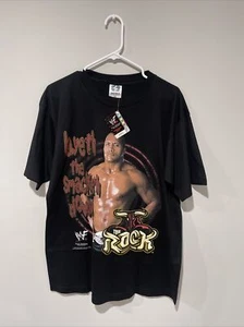 The Rock Vintage WWF Layeth the Smacketh Down Dwayne Johnson T-Shirt LARGE - Picture 1 of 4