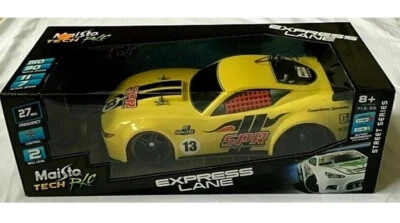 Maisto Tech Radio Control Yellow Car Express Lane Street Series SPR Perf 49 MHz - Image 1 of 4