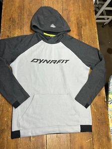 Dynafit Mens Lightweight Fleece Hoodie Jumper Grey & Black Size Large LIKE NEW - Picture 1 of 8