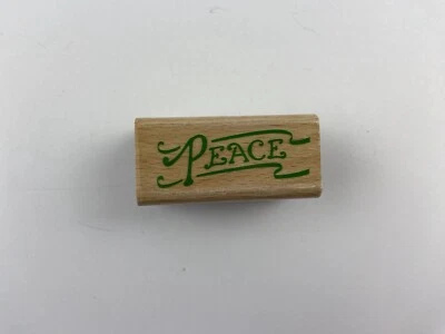 Sello de goma de madera de la paz álbum de recortes fabricación de tarjetas artesanía Foto 1 de 4