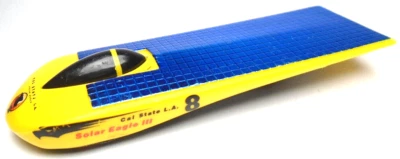 1998 HOT WHEELS SOLAR EAGLE III #8 CAL STATE L.A. YELLOW BLUE 3 1/4" DIECAST CAR - Image 1 of 4