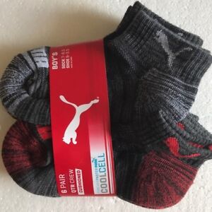 Puma Coolcell Quarter Crew Ankle Socks 7-8.5 or 9-11