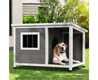 I.Pet Dog Kennel House Large Wooden Outdoor Pet Kennels Indoor Puppy Cabin Log