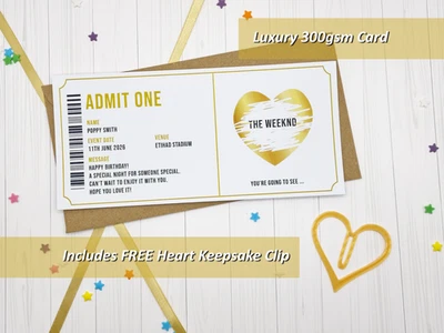 Personalised Theatre Ticket Event Ticket Concert Ticket Reveal Scratch Card Xmas - Image 1 of 4