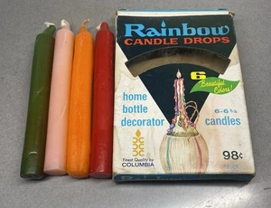 Vintage Bottle Drip Art Candles ~ Rainbow Candle Drops ~ 4 Left - Picture 1 of 8