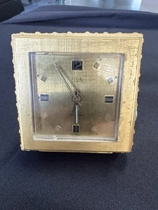 Vintage mid-century modern Elgin wind-up mechanical alarm clock, made in Germany - Picture 1 of 7