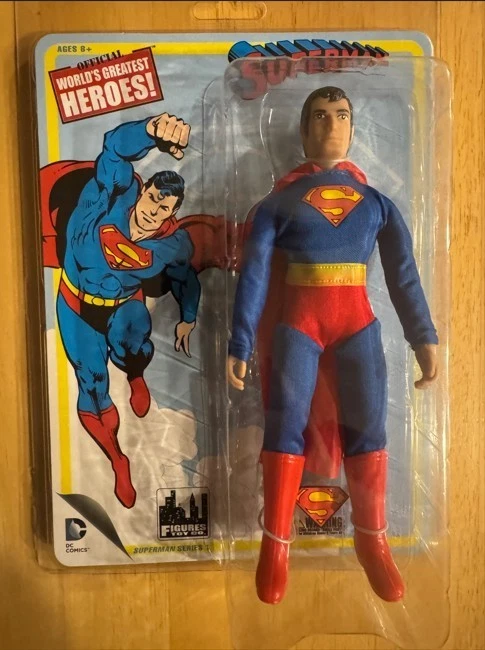 8-дюймовая ретро экшн-фигурка Супермена из величайших героев мира 2014 FTC новая в коробке из комиксов DC - Изображение 1 из 4
