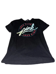 PINK by Victoria's Secret Grafik T-Shirt gekreuzter Rücken schwarz bunt - Bild 1 von 3