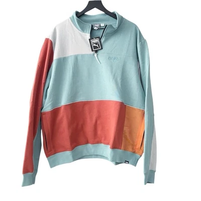 Puma Men's Signature Colorblock Pullover Sweatshirt Sweater Size XXL New - Image 1 of 4