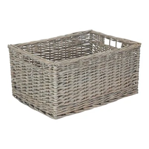 Extra große ungefütterte Weiden-Aufbewahrungskörbe grau gewaschen - Bild 1 von 4