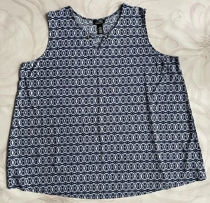 Any Wear By Catherines Swing Tanktop Gr. 3X 26/28W blau V-Ausschnitt mit Ösen - Bild 1 von 6