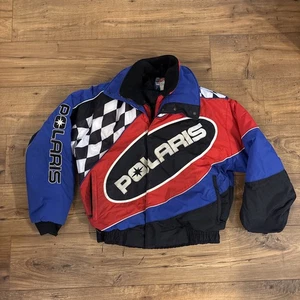VTG Polaris Snowmobile Jacket Size USA Color Block - Men’s Medium - Picture 1 of 11