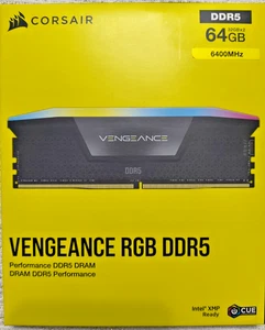 CORSAIR - VENGEANCE RGB 64GB (2x32GB) DDR5 6400MHz C32 UDIMM Desktop RAM - Picture 1 of 2