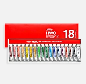 Holbein HWC Artists Watercolor Set Of 18 Colors 5ml 0.17 fl oz W403 NEW SHIP - Picture 1 of 1