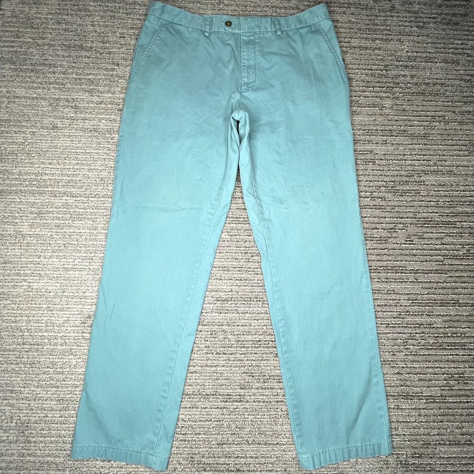 Bloomingdales Size 33w/34L Mens Pants Straight Casual Mid Rise Teal - Image 1 of 4