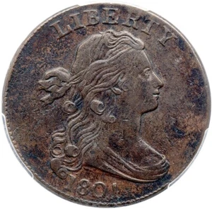 1801 S-214 R-3 PCGS VF 35 Draped Bust Large Cent Coin 1c - Picture 1 of 3