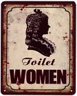 Blechschild Toilet Women Frauenkopf Deko Schild Aufschrift Dekoration 20 x 25