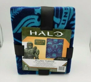 HALO Plush Throw Blanket - 40" x 50" - 100% Polyester -BLUE  Gamer Gaming NEW - Picture 1 of 3