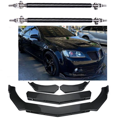 For Pontiac G8 GT GTO Carbon Fiber Front Bumper Spoiler Body Kit + Strut Rods Foto 1 de 4
