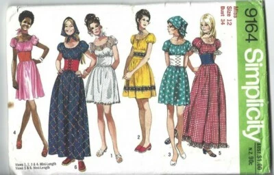 Simplicity Sewing Pattern 9164, Vintage Dress and Scarf, Size 12  - Image 1 of 2