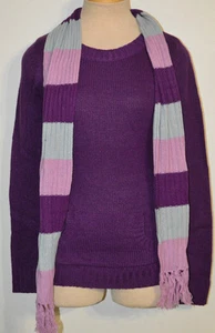 Women's Rue 21 Purple Long Sleeve Crew Sweater Top With Bonus Scarf Sizes S, M - Picture 1 of 2