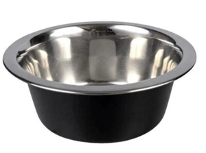 6 Zoll schwarz & edelstahl Hundeschüssel robustes Futter oder Wasserschale 27 Unzen KOSTENLOSER VERSAND - Bild 1 von 2