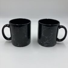 Vintage Waechtersbach West Germany Black Marble Coffee Mugs