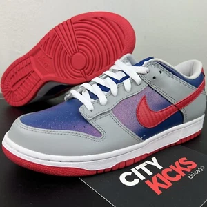New Mens Sz 10.5 Nike Dunk Low Retro Samba Blue Red Silver Gray Shoes CZ2667 400 - Picture 1 of 7