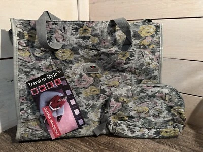 NUEVO DE COLECCIÓN Bolso de Mano Gloria Vanderbilt Tapiz Tela Llevar Viaje Cremallera/Cosméticos Foto 1 de 4