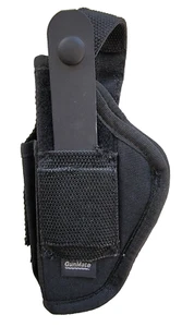 GUNMATE Black Nylon OWB Holster AMBI For 1911 Style .45 Cal Auto Pistol & 1 Mag. - Picture 1 of 7