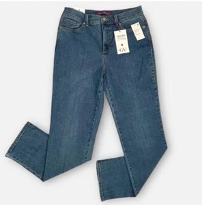 Gloria Vanderbilt Jeans Womens 8 Amanda Blue High Tapered Slimming Stretch NEW - Picture 1 of 15
