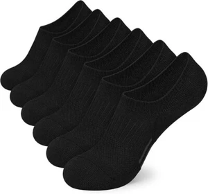Airacker Women's Ankle Athletic Running Socks (Cushioned Low Tab)(6 pairs) Black - Picture 1 of 9