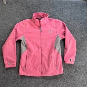 The North face Jacket Girls X-Large Pink Gray Osito Fleece Sweater Full Zip - Picture 1 of 13