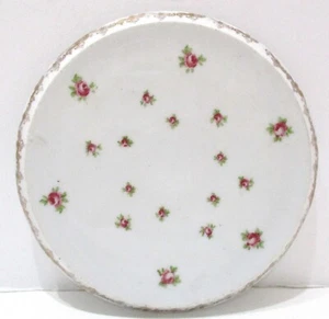 Antik Österreich Victoria 6 7/8" Untersetzer rosa Rosen Goldrand - Bild 1 von 6