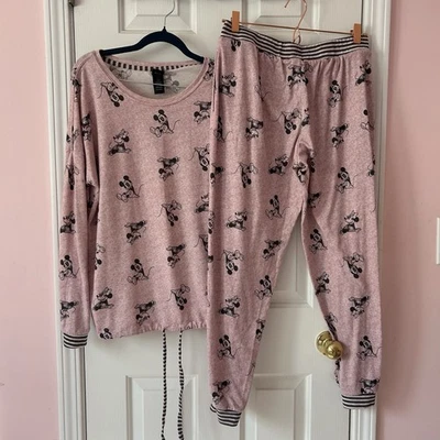 Disney, Mickey & take a weird Minnie women’s medium 2 piece pajama set - Image 1 of 4