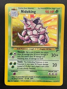 Nidoking 11/130 Holo Raro WotC Cartas Pokémon Conjunto Base 2 - Imagen 1 de 4