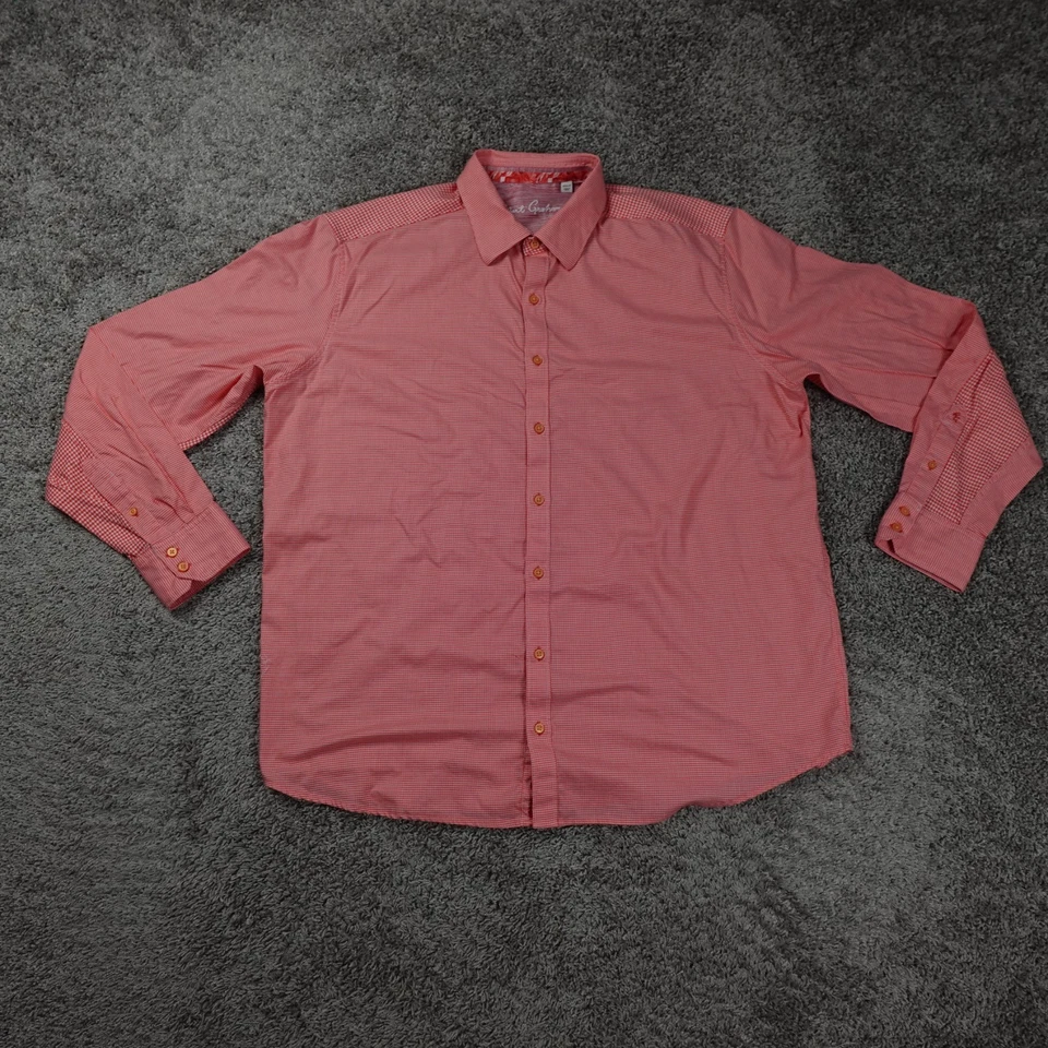 Рубашка мужская Robert Graham 2XLT высокая на пуговицах вязаная гончая оранжевая с откидными манжетами - Изображение 1 из 4